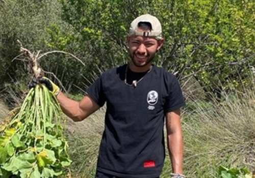 Portrait of student in garden