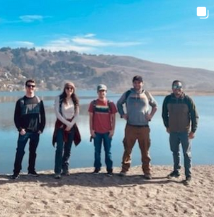 Students at the beach