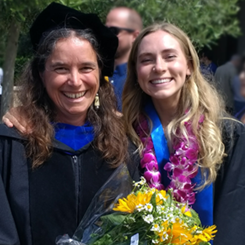 Dr Goman and student at graduation